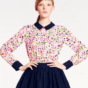 Kate Spade New York KSNY x Darcel New York City print silk top